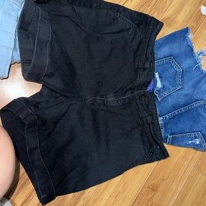 Black jean shorts